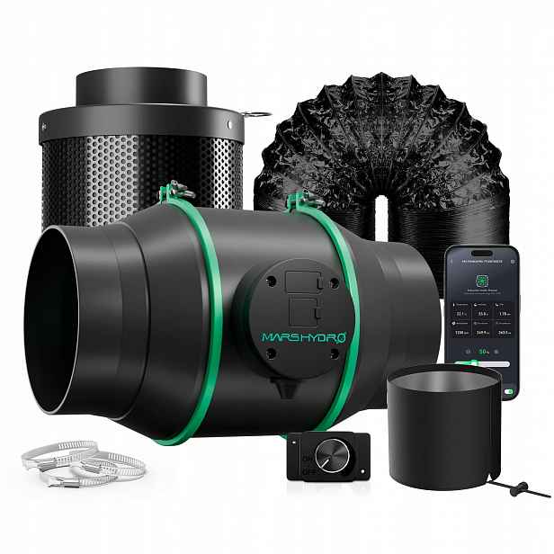 Mars Hydro iFresh 6" (150 mm) lineární potrubní ventilátor součástí balení