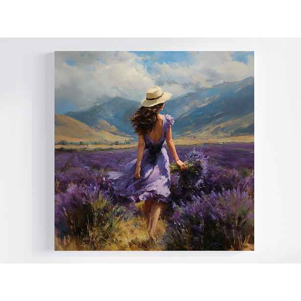 Obraz Na Plátně Canvas Žena Dívka Provence Květiny Levandule 50x50
