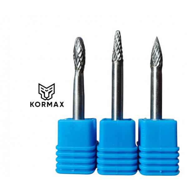 Rychlootáčkový frézovací rotační pilník 6 mm na kov s karbidem Set 3ks