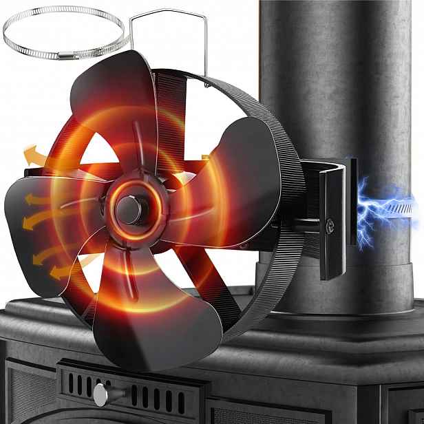 Termoelektrický Krbový Ventilátor Napájený Teplem, Magnetický Větráček