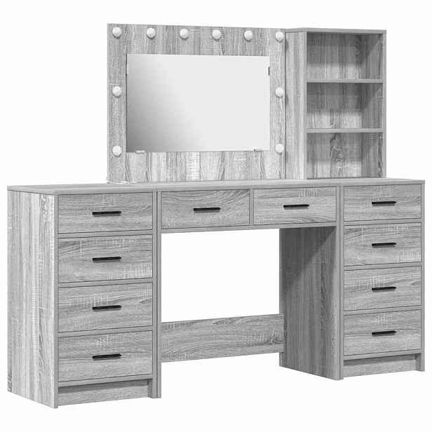 vidaXL Kosmetický stůl 3 ks Šedá Sonoma 78,5 x 41 x 135 cm