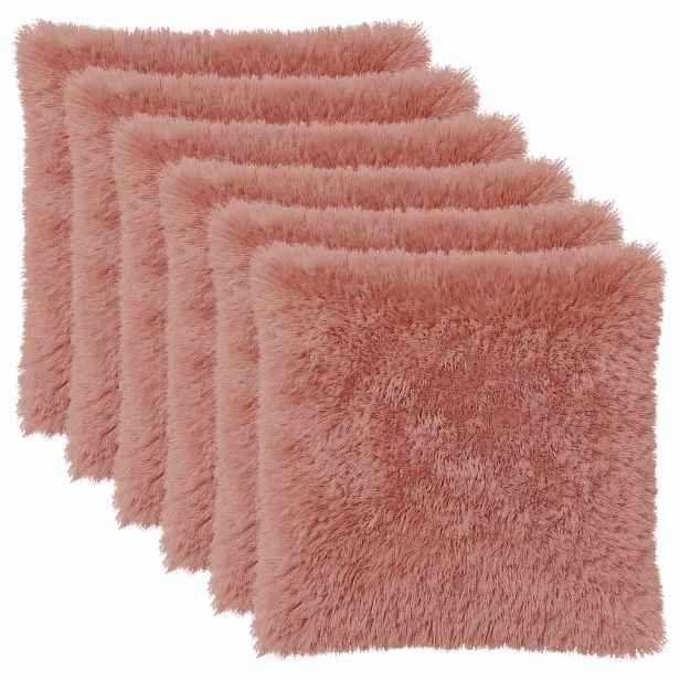 vidaXL Povlak na polštář 6 pcs HEERLEN Růžová 65 x 65 cm PV fleece