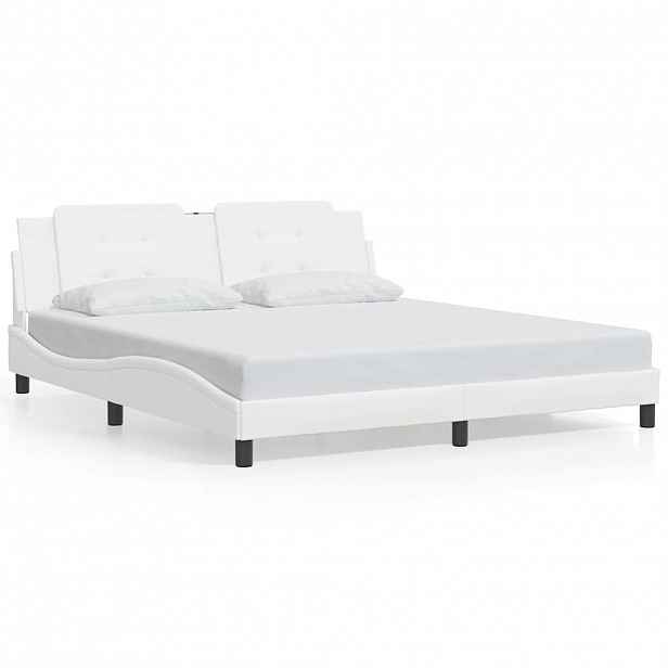 vidaXL Rám postele bez matrace Zadar bílý 180x200 cm umělá kůže