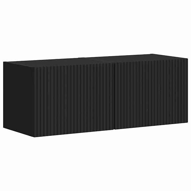 vidaXL TV wall cabinet 2 ks Černá Kompozitní dřevo
