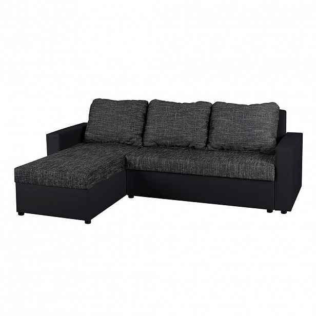 P & B ROHOVÁ SEDAČKA, textil, kompozitní dřevo, černá