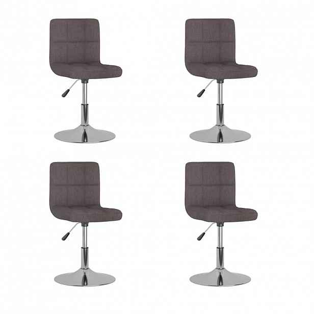 vidaXL Otočné jídelní židle 4 ks taupe textil