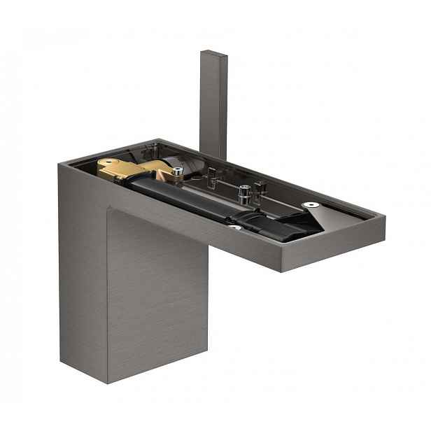 Axor MyEdition - Umyvadlová baterie s výpustí Push-Open, EcoSmart, kartáčovaný černý chrom/bez destičky 47032340