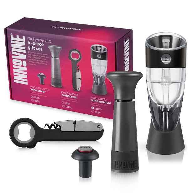 Innovine Sada na víno Innovine, 4 ks (vakuová pumpa, otvírák, areátor)