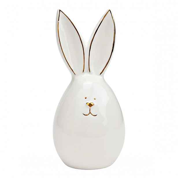 Keramický zajíček AURIC BUNNY 14 cm bílý