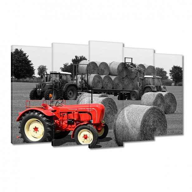 Obrazy 100x60 Sklizeň Červený traktor