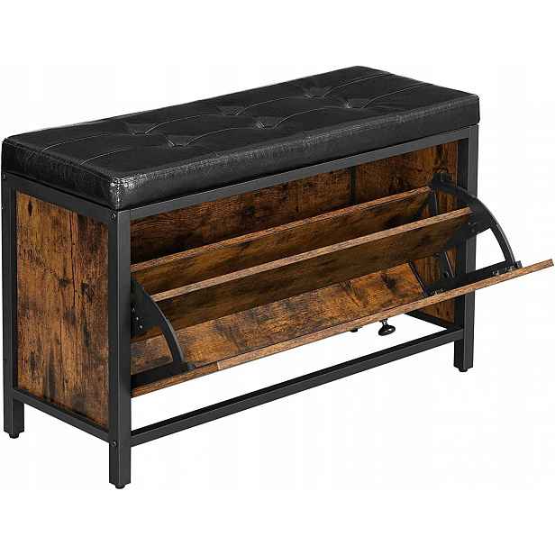 Truhlík taburet lavička se sedákem 80 cm Loft kufr