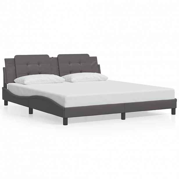 vidaXL Rám postele bez matrace Zadar šedý 180x200 cm umělá kůže