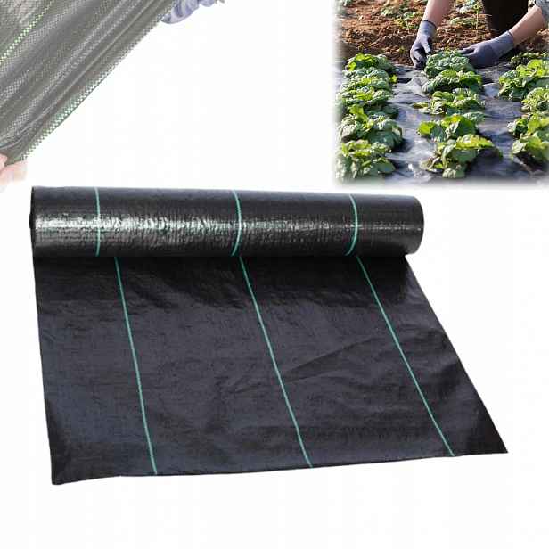 Agrotkanina Agrotextilie 2x25 m Černá Proti Plevelům 90 g hrubá podložka