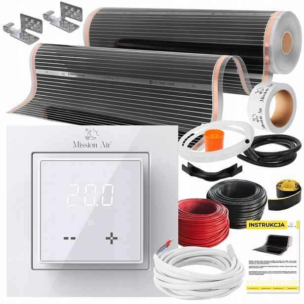 Set Mission Air Fólie Vyhřívací Podložka Infračervená 100 cm I 6 m² 160 W/m² Ptc