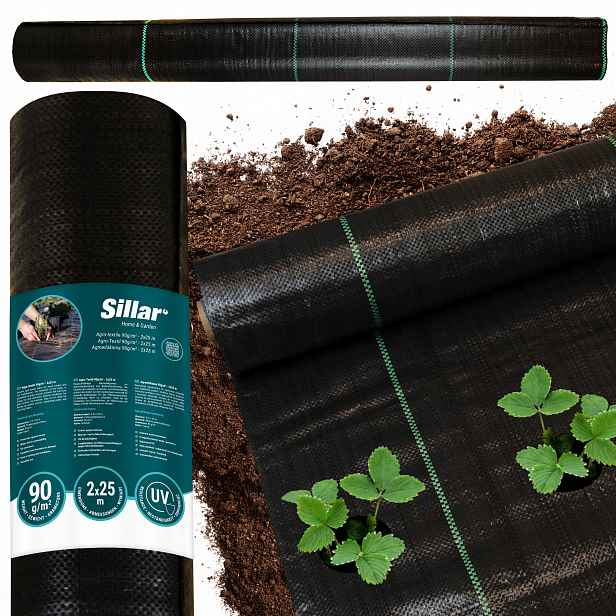 Agrotkanina Černá 2x25 m 90 g/m² Hrubá Agrotextilie Proti Plevelům Silná