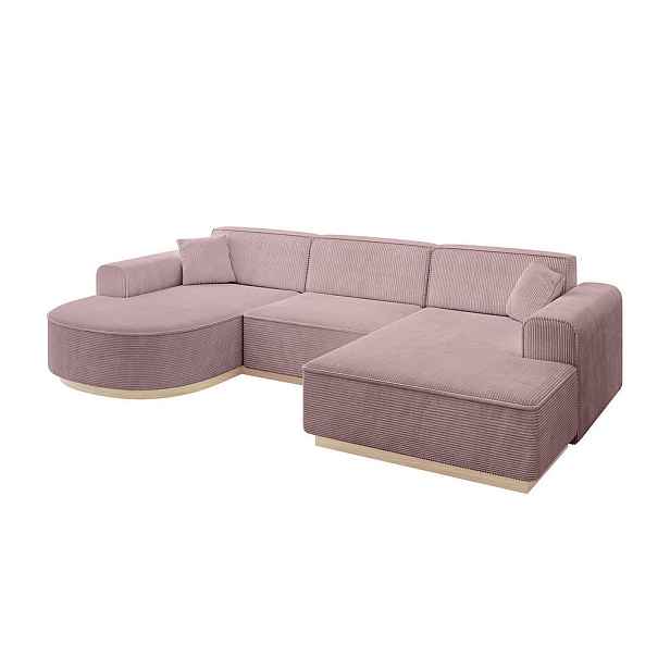 ALTDECOR SEDACÍ SOUPRAVA ve tvaru U ARRIO-U1 303x171x83 Růžová Manšestr