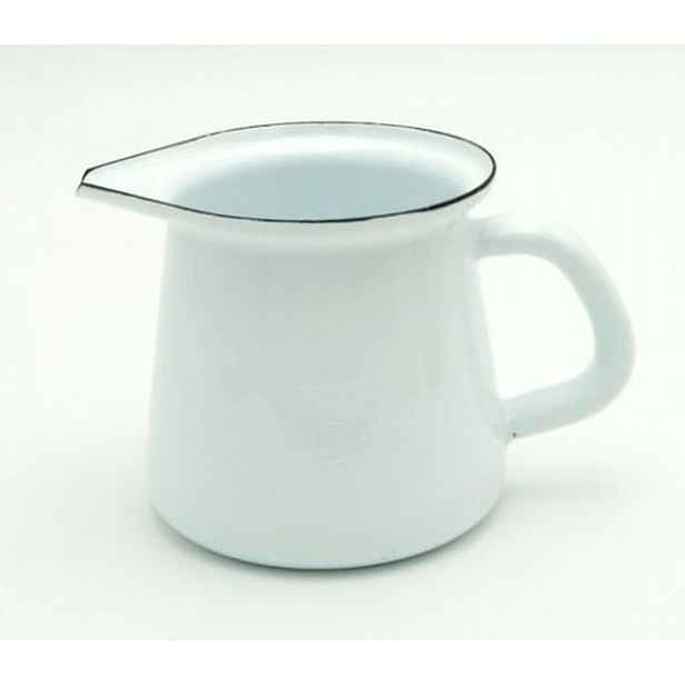 Bílá smaltovaná mlékovka White blue -11,5cm - 0.4L Münder Email