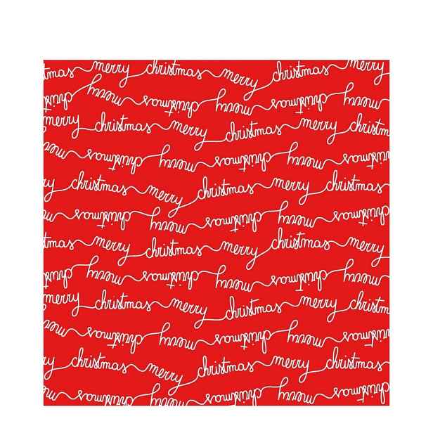 Červené papírové vánoční ubrousky Merry Christmas – 33*33 cm (20ks) J-Line by Jolipa