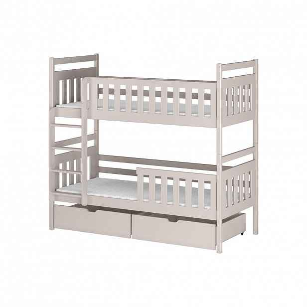 Kids Collective PATROVÁ POSTEL 90x200 cm se dvěma zásuvkami v kašmírové barvě