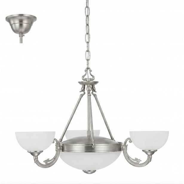 Lustr 60 cm stříbrný bílý 5 xE27 Eglo Savoy