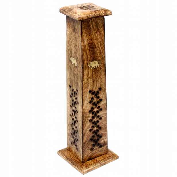 Dřevěný podstavec na kadidlo Věž 30x9 cm
