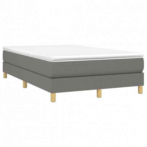 vidaXL Box spring postel s matrací tmavě šedá 120x190 cm textil
