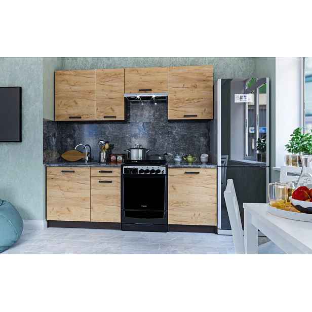 Casarredo Kuchyně LAVENDA 220 wenge/dub kraft zlatý