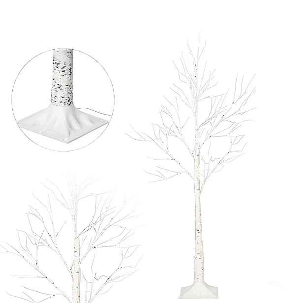 Dekorační vánoční stromek Led Bříza 150 cm, teplá bílá