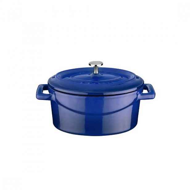 Oválný mini kastrol, litina, 12cm/0,36L, "Trendy", Modrá - LAVA