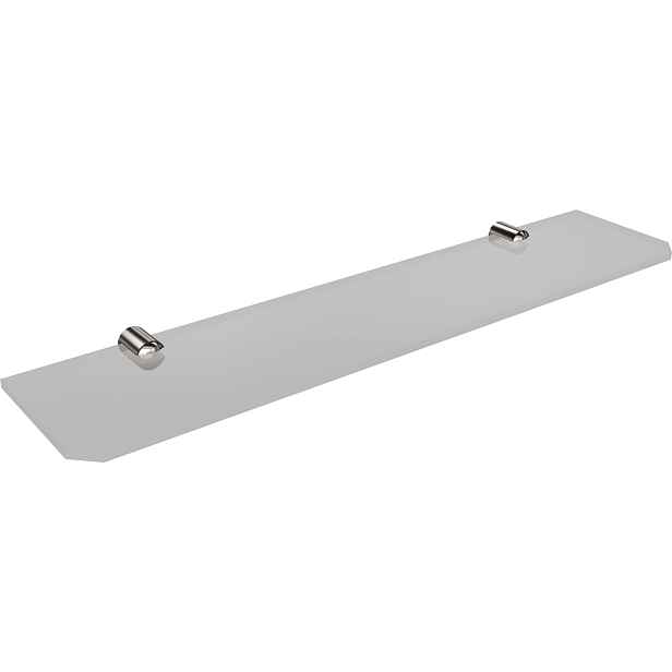 Skleněná police bez rámečku 50 cm Chrom, sklo 6 mm průhledné