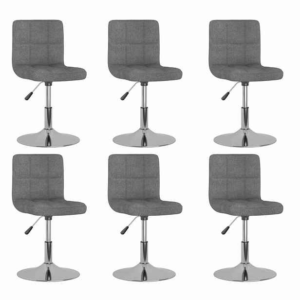 vidaXL Otočné jídelní židle 6 ks světle šedé textil