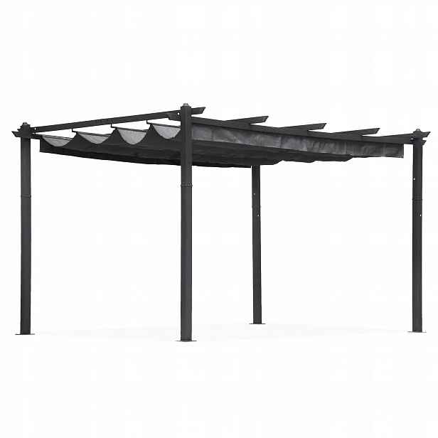 MultiGarden DN-FG-632 Zahradní pergola s ocelovou konstrukcí 3 x 4 m, šedá