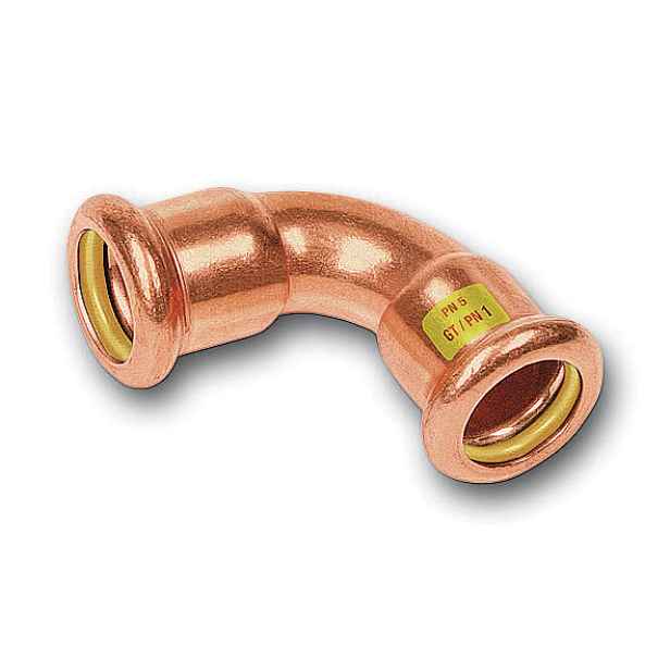 Oblouk 90° lisovací Sanha Cu Press Gas 10002A 28 mm FF