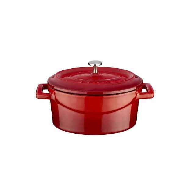 Oválný mini kastrol, litina, 12cm/0,36L, "Trendy", červená - značka LA