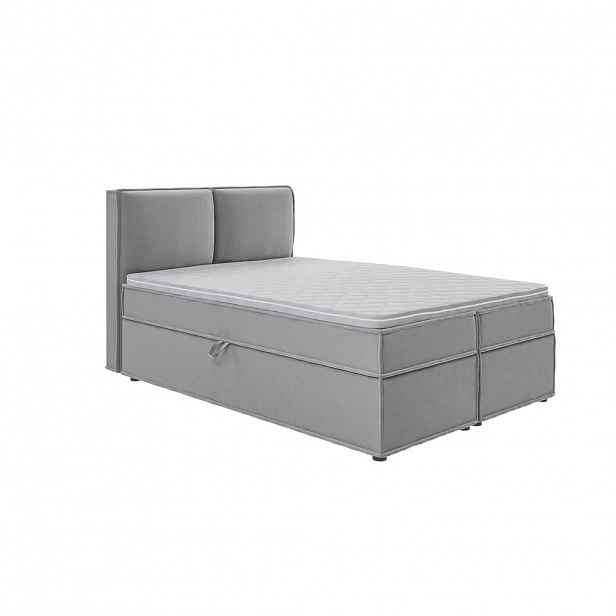 S-Style POSTEL BOXSPRING 140/200 cm Eclipse ze šedého mikrovlákna