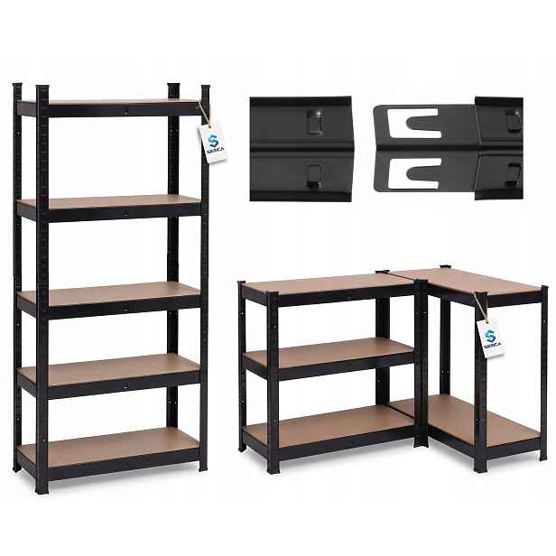 Skladový kovový regál 180x90x40 cm Serica Silný 1325 kg 5 Polic po 265 kg