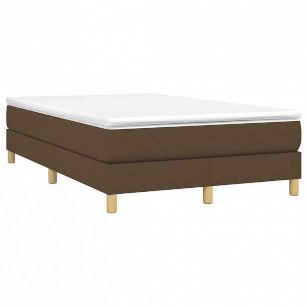 vidaXL Box spring postel s matrací tmavě hnědá 120x190 cm textil