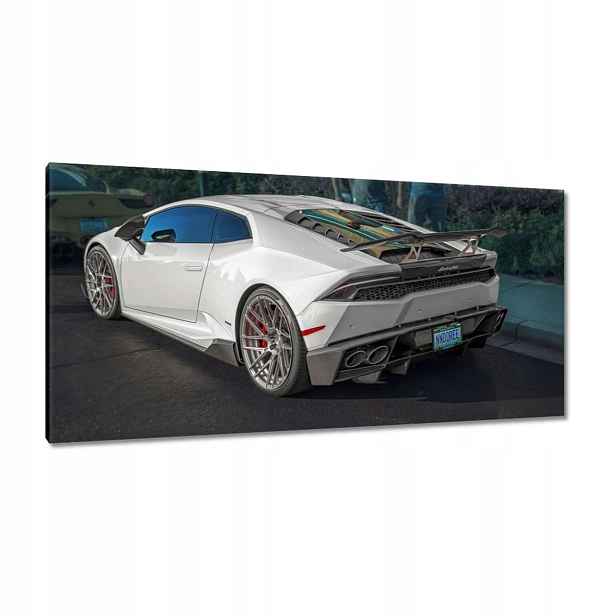 Obrazy 115x55 Bílé sportovní auto