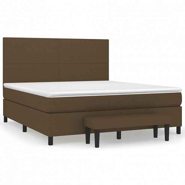 vidaXL Box spring postel s matrací tmavě hnědá 160x200 cm textil