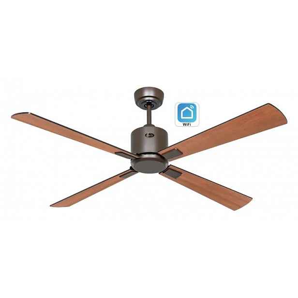 CasaFan 949202W Eco Neo III WiFi, černá a teakové dřevo, stropní ventilátor