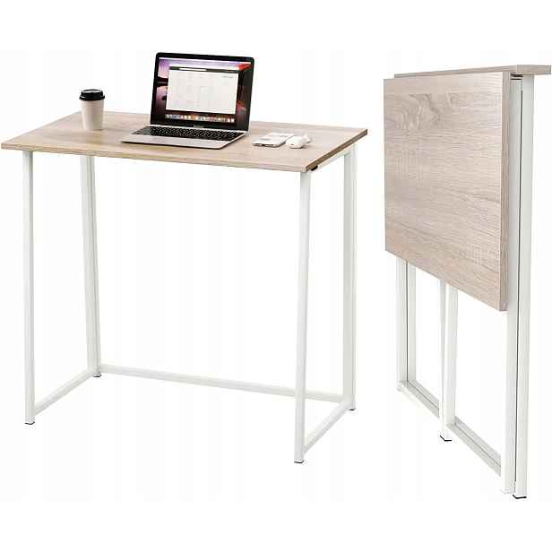 Obdélníkový psací stůl Dripex 80 x 45 x 74 cm bílý -, borovice Skládací Na Zeď