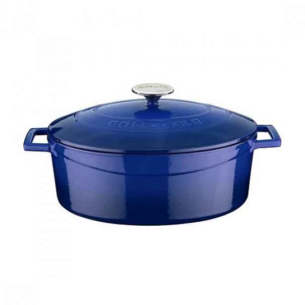Oválný hrnec, litinový, 29 cm/4,67 l, sporák „Folk“, modrý - LAVA