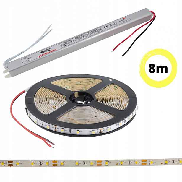 Set 8 m Led pásek Premium bílý teplý 12V