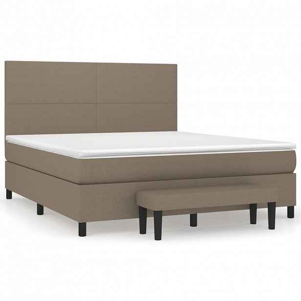 vidaXL Box spring postel s matrací taupe 160x200 cm textil