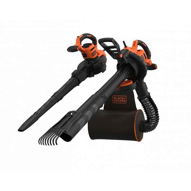 BLACK+DECKER - Elektrický zahradní vysavač 3v1, s hráběmi, 3000 W BEBLV301-QS