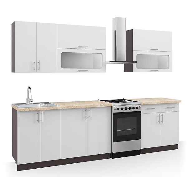 Casarredo Kuchyně ESTERO A 220 wenge dark/bílá supermat