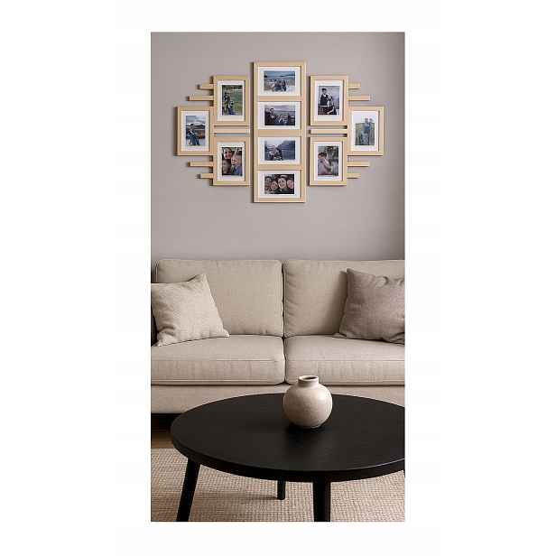 Dřevěný multirám Rámeček na 10 fotografií 15x21 cm Galerie na stěnu Dárek Foto