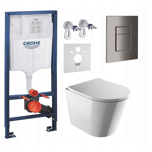 Podomítkový Wc set Grohe s mísou Tampa a tlačítkem Grafit Lesk Fresh