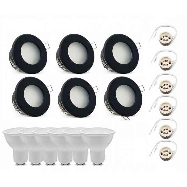 Sada 6 x Hermetické svítidlo pro podbití IP44 6xGU10 Led 5W 3000k 6x objímka