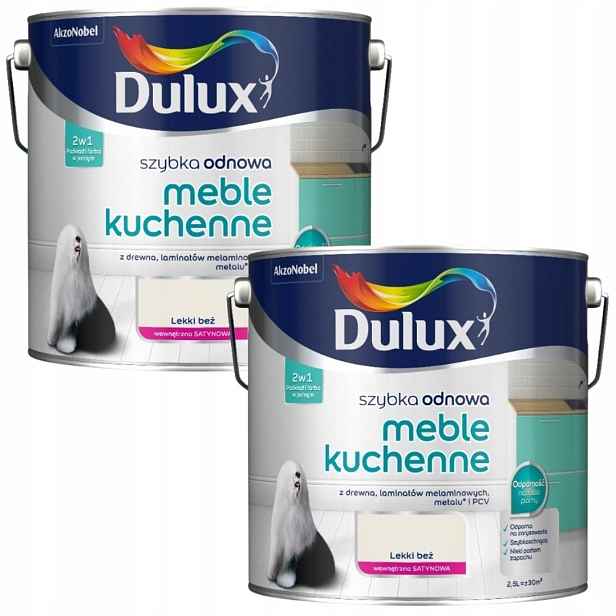 Set Dulux Rychlá Obnova 2x2,5 Kuchyňský Nábytek Barva Akrylová Lehká Béžová 5L